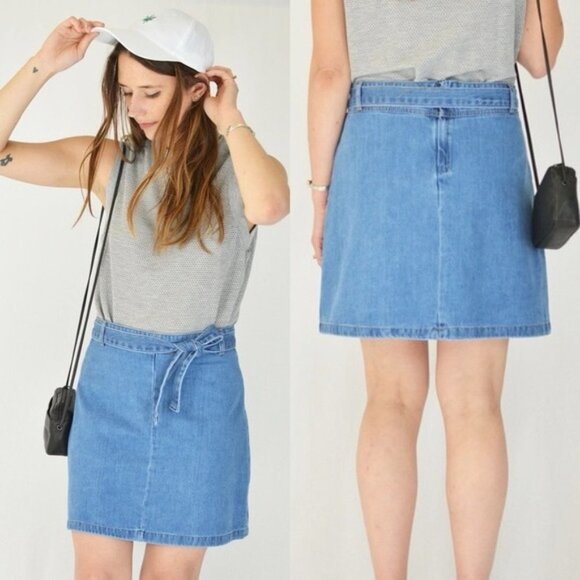 Just Female Dresses & Skirts - Just Female Phoenix Denim A-Line Mini Skirt‎ Sz XS